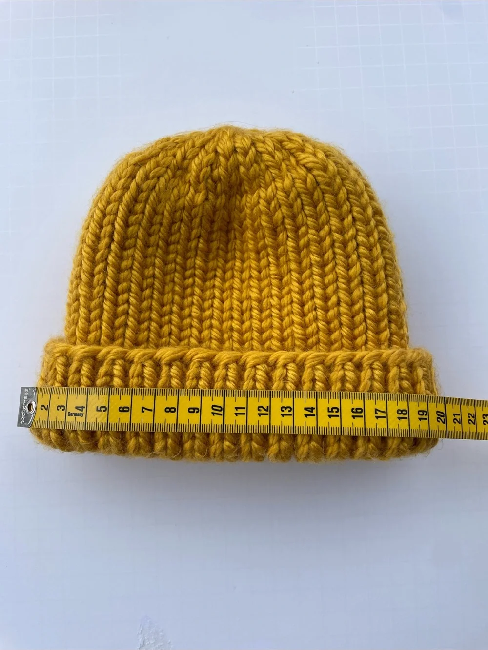 Kids Chunky Knit Beanie - Mustard Yellow